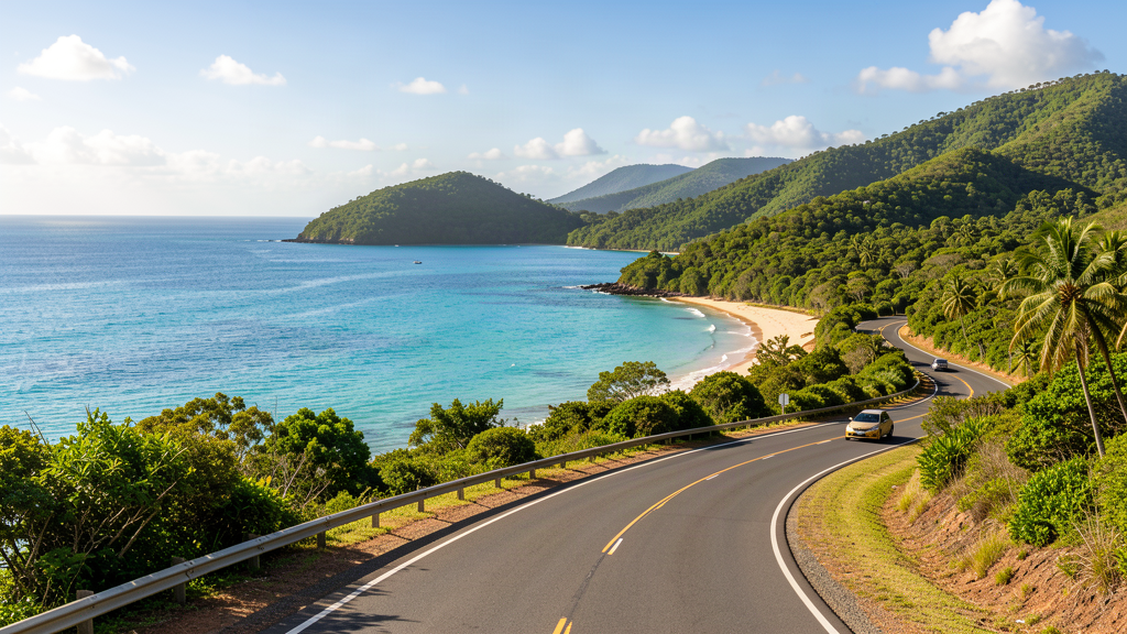 Coastal road in the Whitsundays