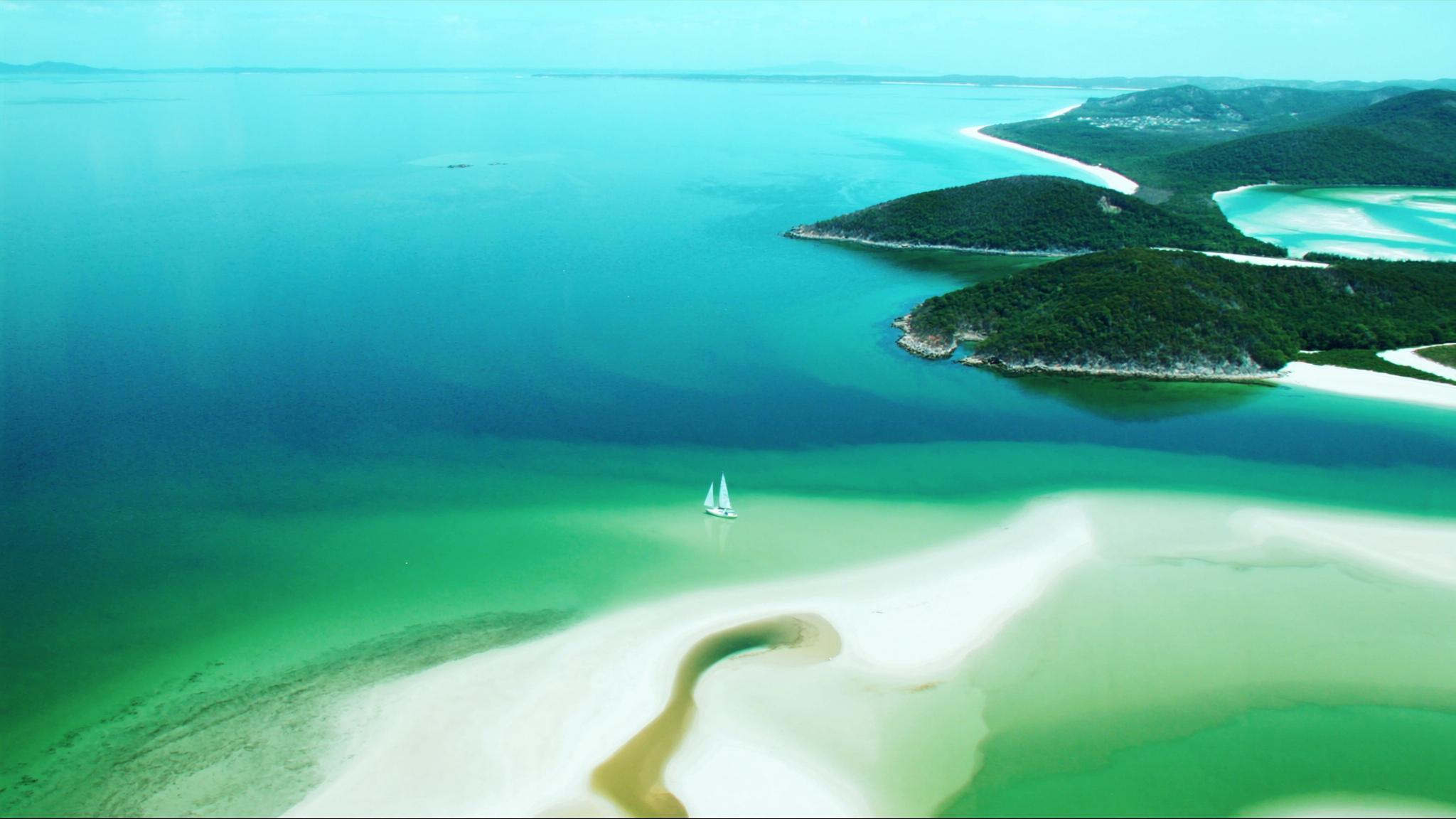 Aerial view of the Whitsunday Islands