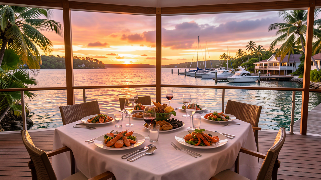 Restaurant by a marina